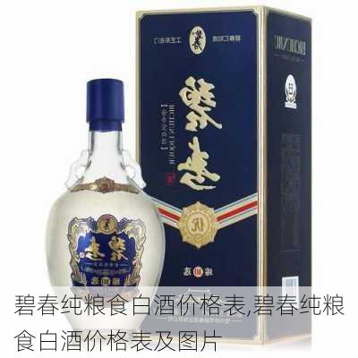 碧春纯粮食白酒价格表,碧春纯粮食白酒价格表及图片