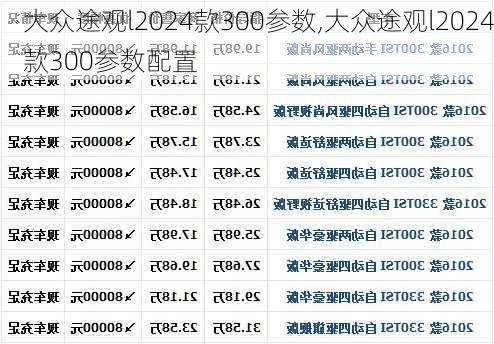 大众途观l2024款300参数,大众途观l2024款300参数配置