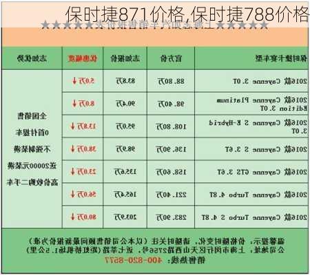 保时捷871价格,保时捷788价格