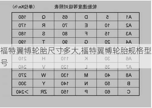 福特翼博轮胎尺寸多大,福特翼博轮胎规格型号