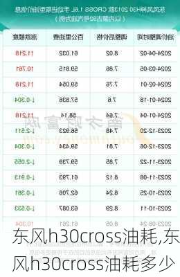 东风h30cross油耗,东风h30cross油耗多少