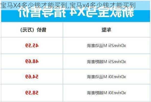 宝马X4多少钱才能买到,宝马x4多少钱才能买到