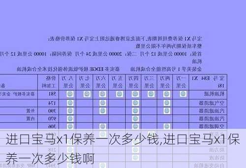 进口宝马x1保养一次多少钱,进口宝马x1保养一次多少钱啊