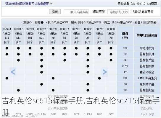 吉利英伦sc615保养手册,吉利英伦sc715保养手册