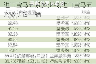 进口宝马五系多少钱,进口宝马五系多少钱一辆