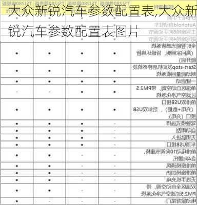 大众新锐汽车参数配置表,大众新锐汽车参数配置表图片