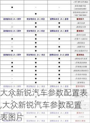 大众新锐汽车参数配置表,大众新锐汽车参数配置表图片