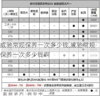 威驰常规保养一次多少钱,威驰常规保养一次多少钱啊