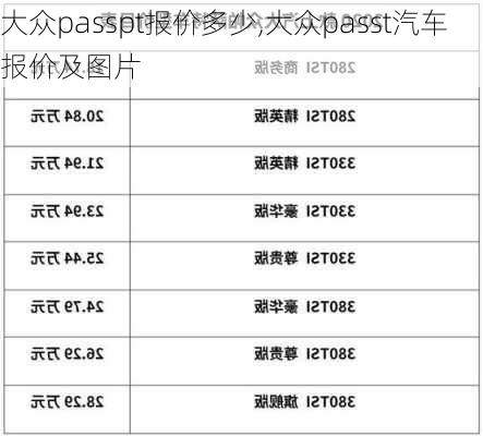 大众passpt报价多少,大众passt汽车报价及图片