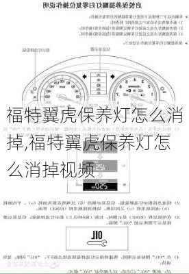 福特翼虎保养灯怎么消掉,福特翼虎保养灯怎么消掉视频