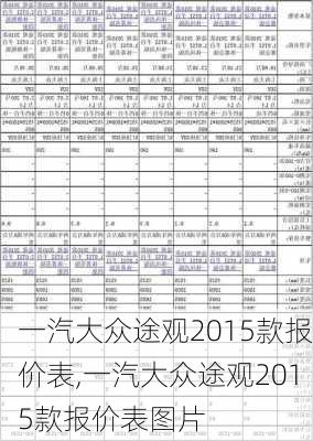 一汽大众途观2015款报价表,一汽大众途观2015款报价表图片