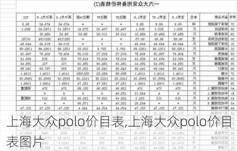 上海大众polo价目表,上海大众polo价目表图片