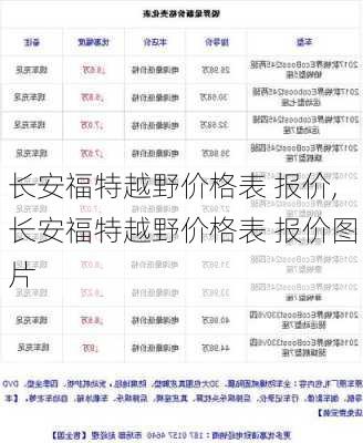 长安福特越野价格表 报价,长安福特越野价格表 报价图片