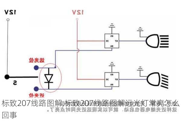 标致207线路图解,标致207线路图解远光灯常亮怎么回事