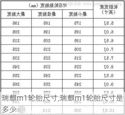 瑞麒m1轮胎尺寸,瑞麒m1轮胎尺寸是多少