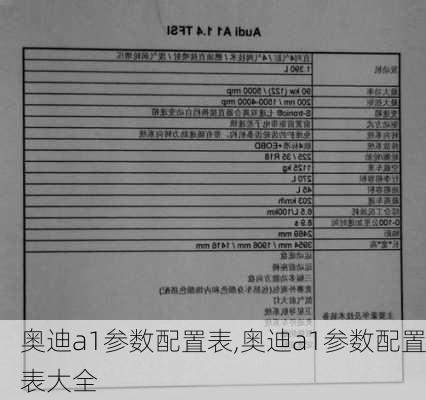 奥迪a1参数配置表,奥迪a1参数配置表大全