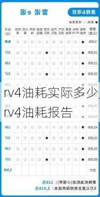 rv4油耗实际多少,rv4油耗报告