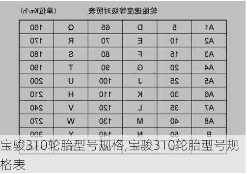 宝骏310轮胎型号规格,宝骏310轮胎型号规格表