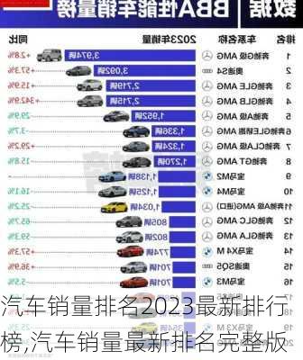 汽车销量排名2023最新排行榜,汽车销量最新排名完整版