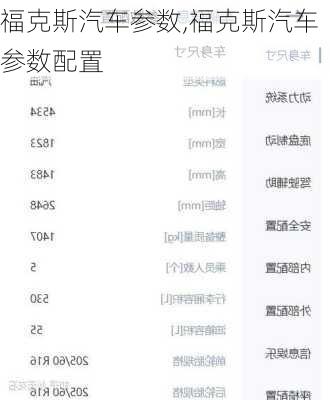 福克斯汽车参数,福克斯汽车参数配置