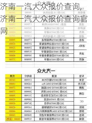 济南一汽大众报价查询,济南一汽大众报价查询官网