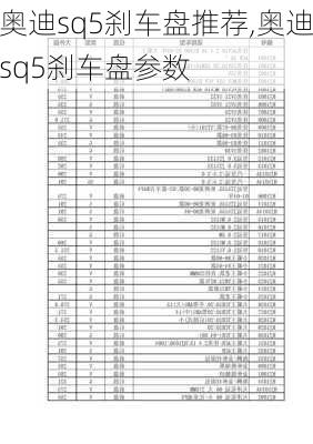 奥迪sq5刹车盘推荐,奥迪sq5刹车盘参数