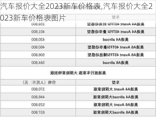 汽车报价大全2023新车价格表,汽车报价大全2023新车价格表图片