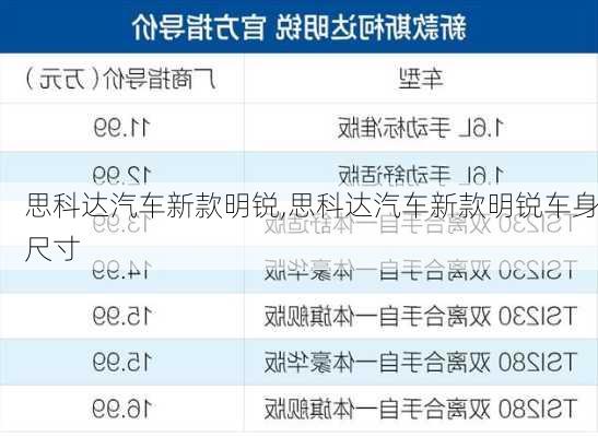 思科达汽车新款明锐,思科达汽车新款明锐车身尺寸