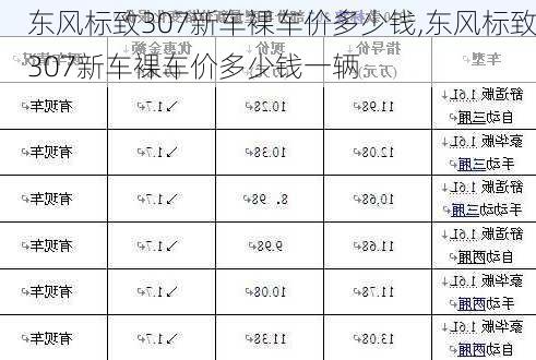 东风标致307新车裸车价多少钱,东风标致307新车裸车价多少钱一辆