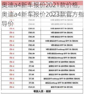 奥迪a4新车报价2021款价格,奥迪a4新车报价2023款官方指导价