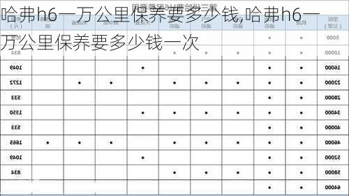 哈弗h6一万公里保养要多少钱,哈弗h6一万公里保养要多少钱一次