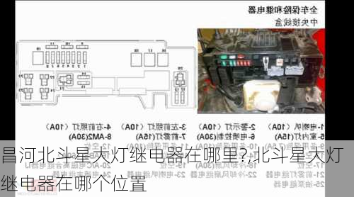 昌河北斗星大灯继电器在哪里?,北斗星大灯继电器在哪个位置