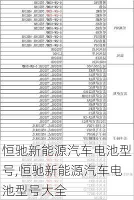 恒驰新能源汽车电池型号,恒驰新能源汽车电池型号大全