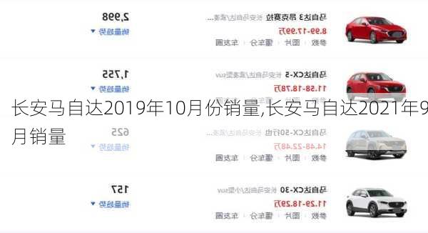 长安马自达2019年10月份销量,长安马自达2021年9月销量