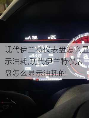 现代伊兰特仪表盘怎么显示油耗,现代伊兰特仪表盘怎么显示油耗的