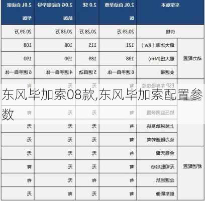 东风毕加索08款,东风毕加索配置参数