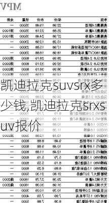 凯迪拉克suvsrx多少钱,凯迪拉克srxsuv报价