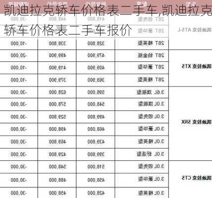 凯迪拉克轿车价格表二手车,凯迪拉克轿车价格表二手车报价