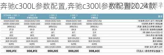 奔驰c300L参数配置,奔驰c300l参数配置2024款