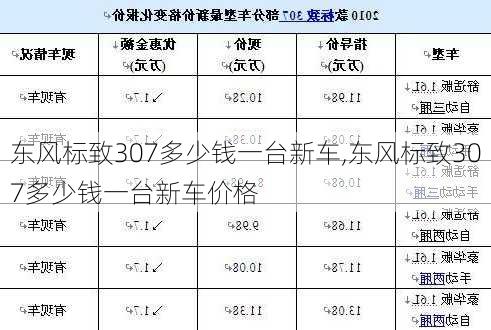 东风标致307多少钱一台新车,东风标致307多少钱一台新车价格