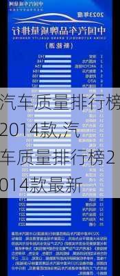 汽车质量排行榜2014款,汽车质量排行榜2014款最新