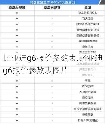 比亚迪g6报价参数表,比亚迪g6报价参数表图片