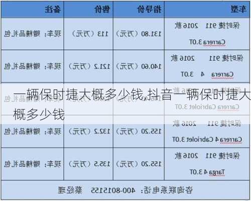 一辆保时捷大概多少钱,抖音一辆保时捷大概多少钱