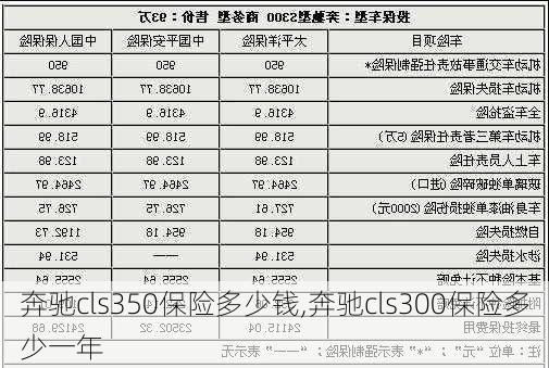 奔驰cls350保险多少钱,奔驰cls300保险多少一年