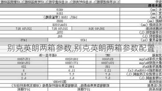 别克英朗两箱参数,别克英朗两箱参数配置