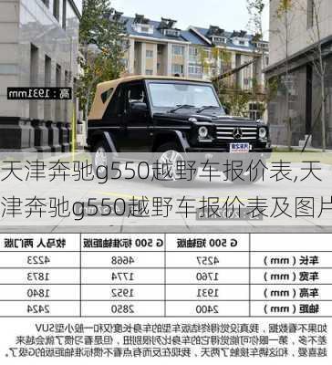 天津奔驰g550越野车报价表,天津奔驰g550越野车报价表及图片