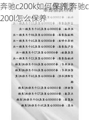 奔驰c200k如何保养,奔驰c200l怎么保养