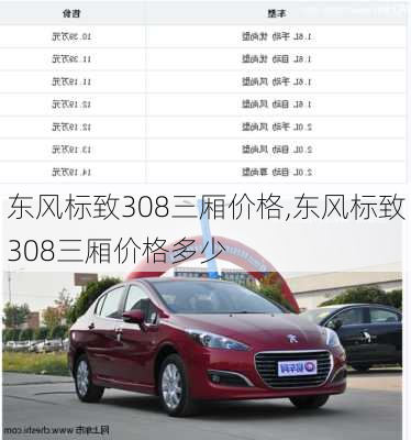 东风标致308三厢价格,东风标致308三厢价格多少