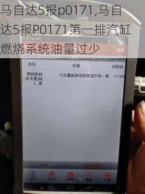 马自达5报p0171,马自达5报P0171第一排汽缸燃烧系统油量过少