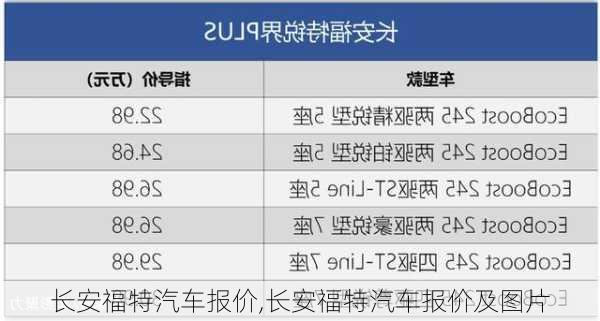 长安福特汽车报价,长安福特汽车报价及图片